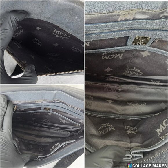 MCM Leather Gray Shoulder Bag | Laptop Bag up to 15" | Messenger Bag - Picture 5 of 12